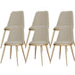 Glam Armless Dining Chairs Upholstered Dining Side Chairs with Gold Legs Off-White 6 Piece Set Clearhalo 'Dining Chairs' 'Dining Tables & Seating' 'dining_chair' 'furn' 'furn_dining_chair' 'Furniture' 'Kitchen & Dining Furniture' 6357097