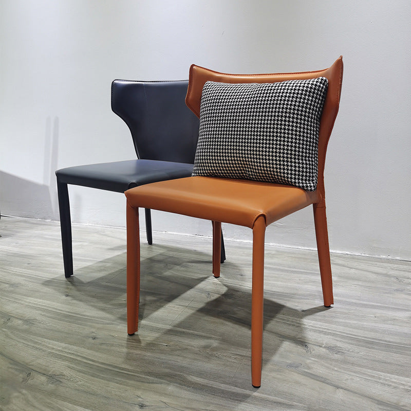 Faux Leather Kitchen Dining Armless Chair Wingback Side Chair Clearhalo 'Dining Chairs' 'Dining Tables & Seating' 'dining_chair' 'furn' 'furn_dining_chair' 'Furniture' 'Kitchen & Dining Furniture' 6357112