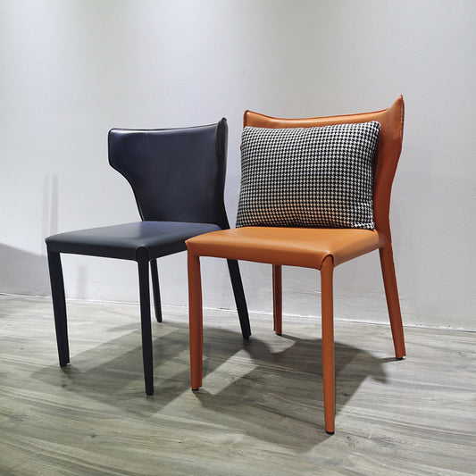 Faux Leather Kitchen Dining Armless Chair Wingback Side Chair Clearhalo 'Dining Chairs' 'Dining Tables & Seating' 'dining_chair' 'furn' 'furn_dining_chair' 'Furniture' 'Kitchen & Dining Furniture' 6357115