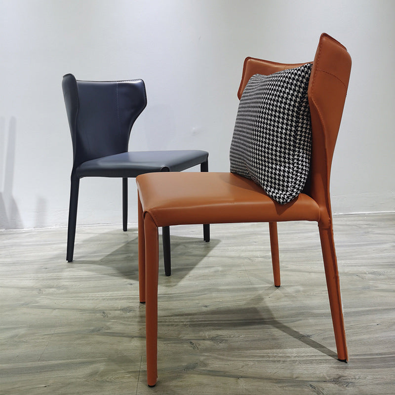 Faux Leather Kitchen Dining Armless Chair Wingback Side Chair Clearhalo 'Dining Chairs' 'Dining Tables & Seating' 'dining_chair' 'furn' 'furn_dining_chair' 'Furniture' 'Kitchen & Dining Furniture' 6357116