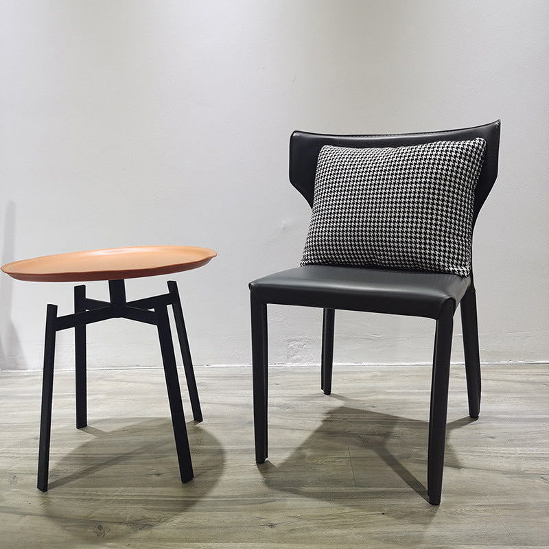 Faux Leather Kitchen Dining Armless Chair Wingback Side Chair Clearhalo 'Dining Chairs' 'Dining Tables & Seating' 'dining_chair' 'furn' 'furn_dining_chair' 'Furniture' 'Kitchen & Dining Furniture' 6357119