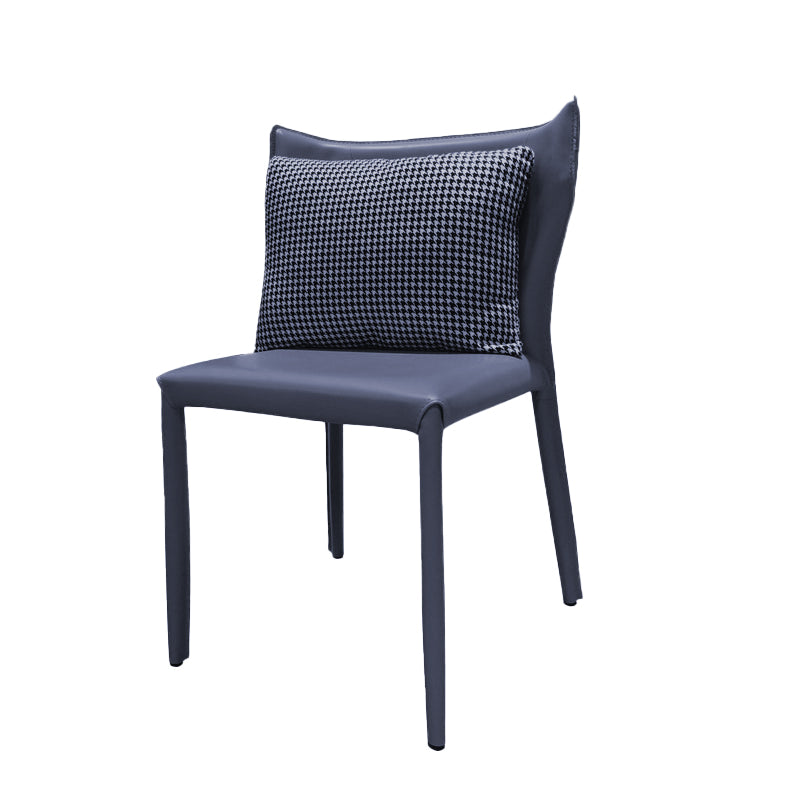 Faux Leather Kitchen Dining Armless Chair Wingback Side Chair Grey 1 Piece Clearhalo 'Dining Chairs' 'Dining Tables & Seating' 'dining_chair' 'furn' 'furn_dining_chair' 'Furniture' 'Kitchen & Dining Furniture' 6357120