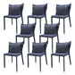 Faux Leather Kitchen Dining Armless Chair Wingback Side Chair Grey 8 Piece Set Clearhalo 'Dining Chairs' 'Dining Tables & Seating' 'dining_chair' 'furn' 'furn_dining_chair' 'Furniture' 'Kitchen & Dining Furniture' 6357128