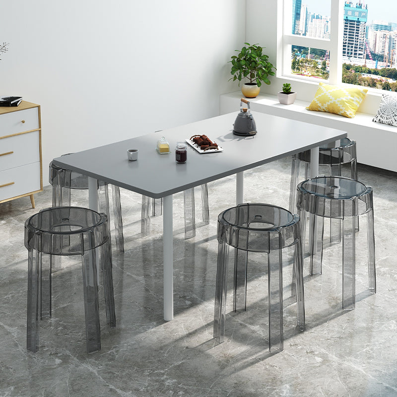 Glam Indoor-Outdoor Acrylic Chair Backless Stacking Side Chair