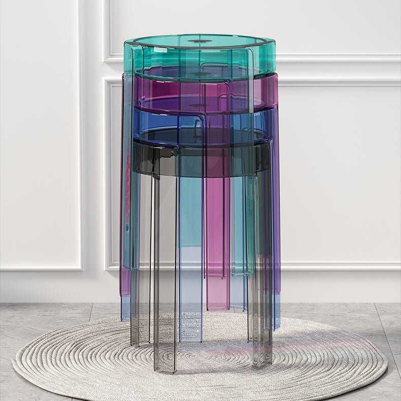 Glam Indoor-Outdoor Acrylic Chair Backless Stacking Side Chair