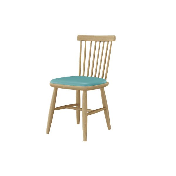 Contemporary Kitchen Dining Side Chair Slat Back Side Chair with Wood Legs Blue 1 Piece Clearhalo 'Dining Chairs' 'Dining Tables & Seating' 'dining_chair' 'furn' 'furn_dining_chair' 'Furniture' 'Kitchen & Dining Furniture' 6357226