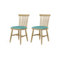 Contemporary Kitchen Dining Side Chair Slat Back Side Chair with Wood Legs Blue 2 Piece Set Clearhalo 'Dining Chairs' 'Dining Tables & Seating' 'dining_chair' 'furn' 'furn_dining_chair' 'Furniture' 'Kitchen & Dining Furniture' 6357228