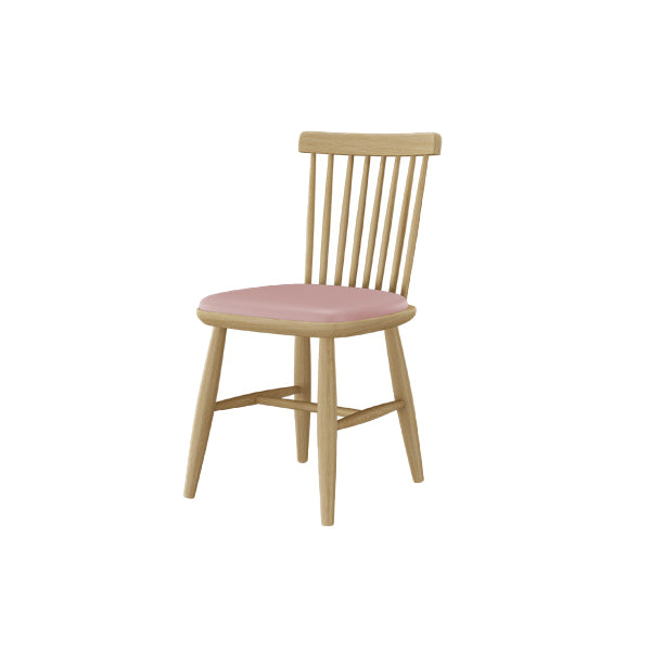 Contemporary Kitchen Dining Side Chair Slat Back Side Chair with Wood Legs Pink 1 Piece Clearhalo 'Dining Chairs' 'Dining Tables & Seating' 'dining_chair' 'furn' 'furn_dining_chair' 'Furniture' 'Kitchen & Dining Furniture' 6357236
