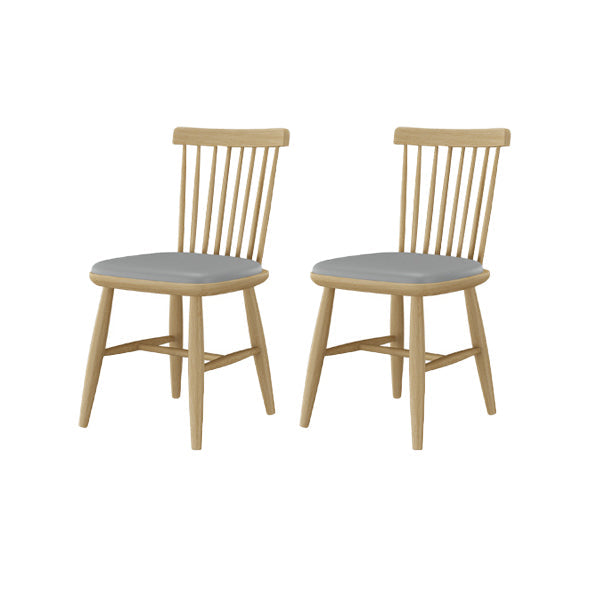 Contemporary Kitchen Dining Side Chair Slat Back Side Chair with Wood Legs Gray 2 Piece Set Clearhalo 'Dining Chairs' 'Dining Tables & Seating' 'dining_chair' 'furn' 'furn_dining_chair' 'Furniture' 'Kitchen & Dining Furniture' 6357247