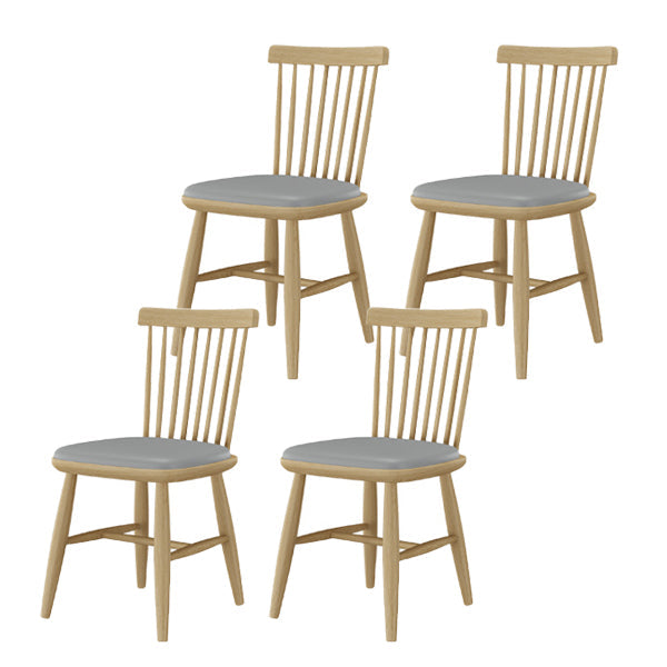 Contemporary Kitchen Dining Side Chair Slat Back Side Chair with Wood Legs Gray 4 Piece Set Clearhalo 'Dining Chairs' 'Dining Tables & Seating' 'dining_chair' 'furn' 'furn_dining_chair' 'Furniture' 'Kitchen & Dining Furniture' 6357248