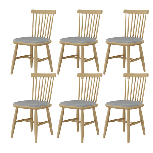 Contemporary Kitchen Dining Side Chair Slat Back Side Chair with Wood Legs Gray 6 Piece Set Clearhalo 'Dining Chairs' 'Dining Tables & Seating' 'dining_chair' 'furn' 'furn_dining_chair' 'Furniture' 'Kitchen & Dining Furniture' 6357249