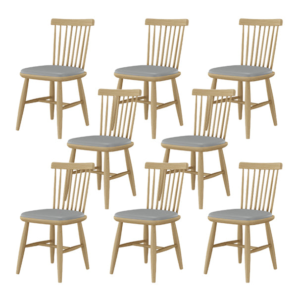 Contemporary Kitchen Dining Side Chair Slat Back Side Chair with Wood Legs Gray 8 Piece Set Clearhalo 'Dining Chairs' 'Dining Tables & Seating' 'dining_chair' 'furn' 'furn_dining_chair' 'Furniture' 'Kitchen & Dining Furniture' 6357250