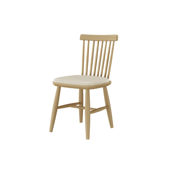 Contemporary Kitchen Dining Side Chair Slat Back Side Chair with Wood Legs Beige 1 Piece Clearhalo 'Dining Chairs' 'Dining Tables & Seating' 'dining_chair' 'furn' 'furn_dining_chair' 'Furniture' 'Kitchen & Dining Furniture' 6357251