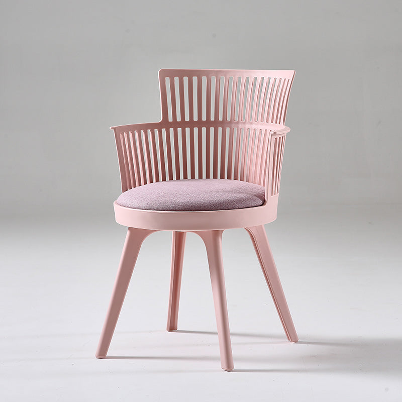 グラムプラスチックフレームダイニングアームチェア布張りファブリックアームチェア