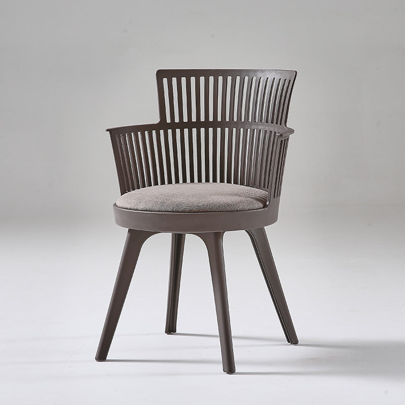 グラムプラスチックフレームダイニングアームチェア布張りファブリックアームチェア