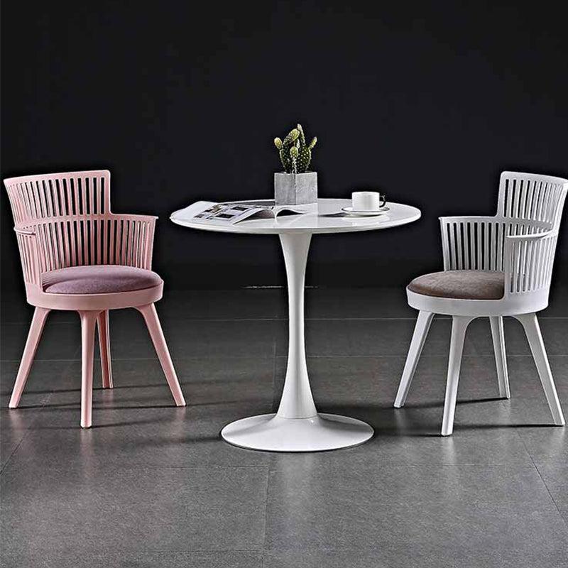 グラムプラスチックフレームダイニングアームチェア布張りファブリックアームチェア