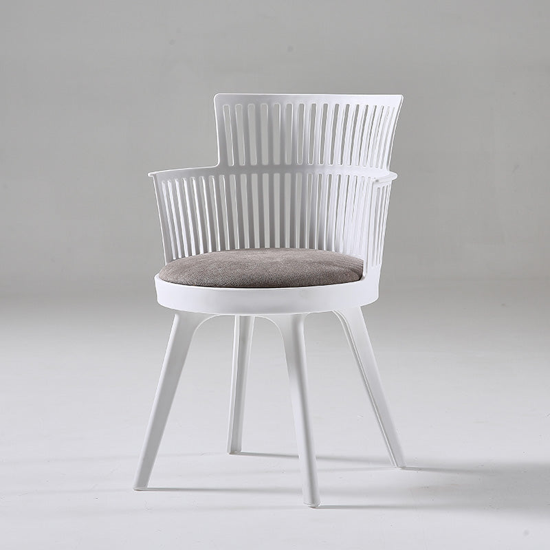 グラムプラスチックフレームダイニングアームチェア布張りファブリックアームチェア