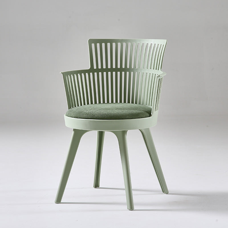 グラムプラスチックフレームダイニングアームチェア布張りファブリックアームチェア