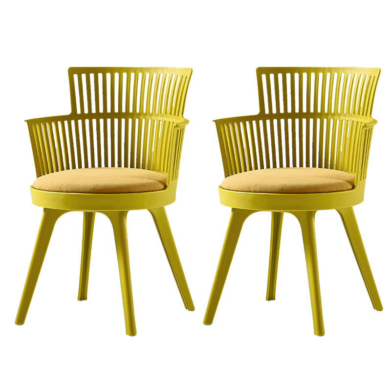 グラムプラスチックフレームダイニングアームチェア布張りファブリックアームチェア