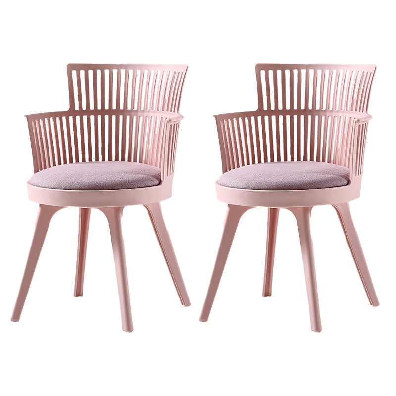 グラムプラスチックフレームダイニングアームチェア布張りファブリックアームチェア