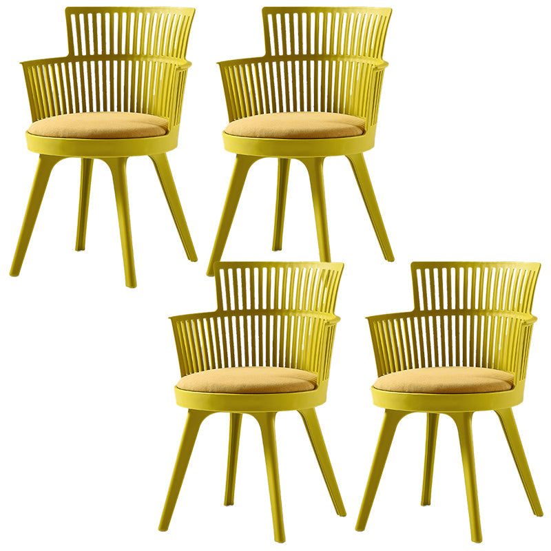 グラムプラスチックフレームダイニングアームチェア布張りファブリックアームチェア