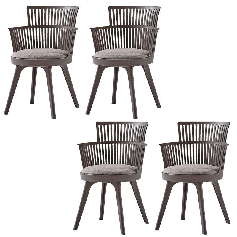 グラムプラスチックフレームダイニングアームチェア布張りファブリックアームチェア