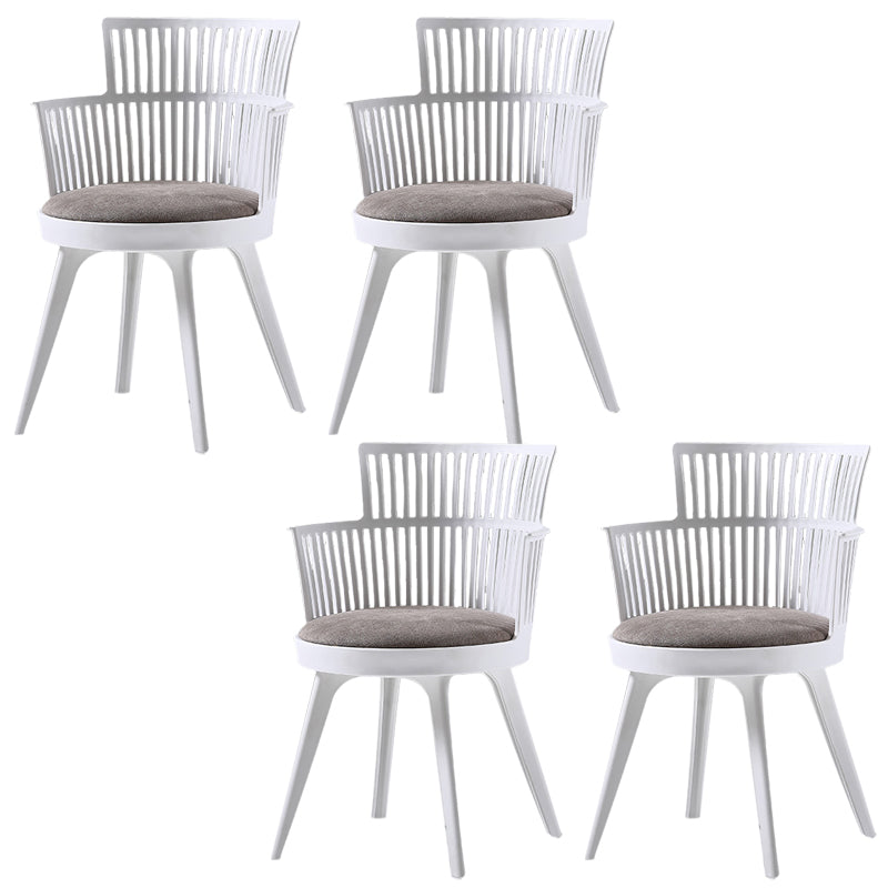 グラムプラスチックフレームダイニングアームチェア布張りファブリックアームチェア