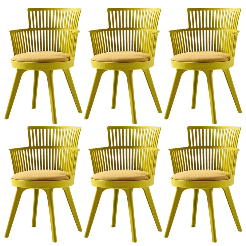 グラムプラスチックフレームダイニングアームチェア布張りファブリックアームチェア