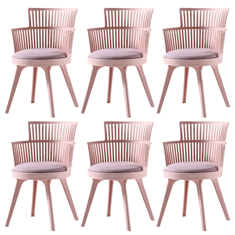 グラムプラスチックフレームダイニングアームチェア布張りファブリックアームチェア