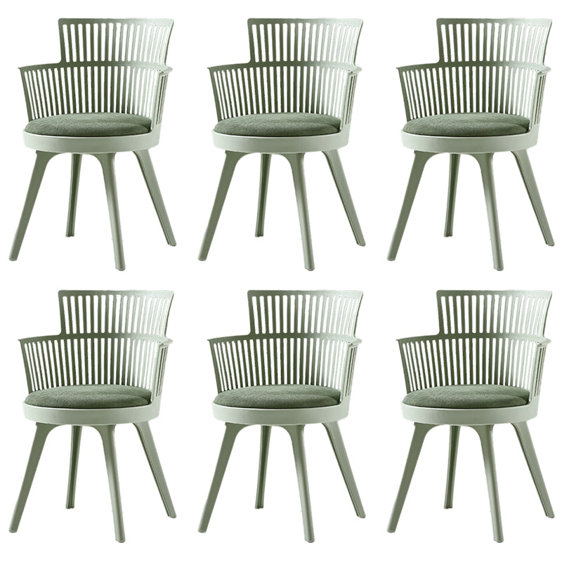 グラムプラスチックフレームダイニングアームチェア布張りファブリックアームチェア