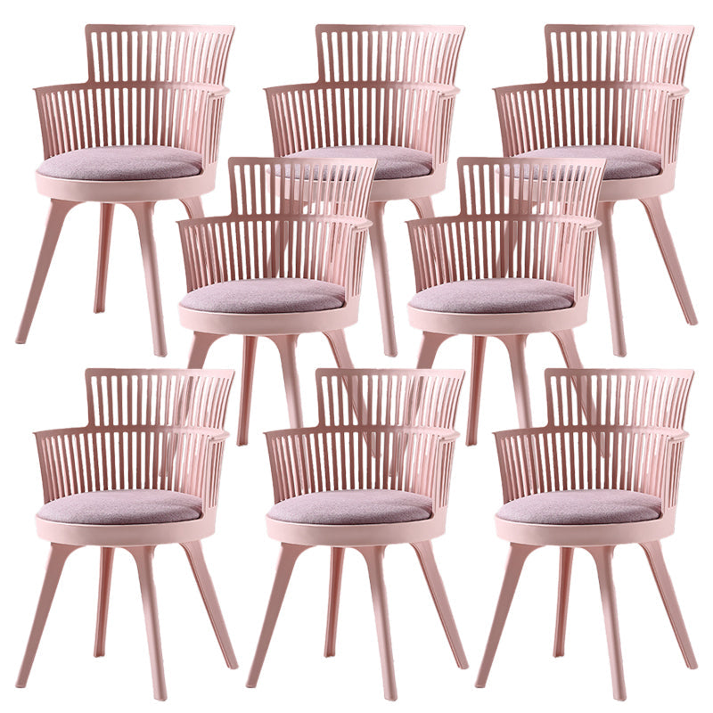 グラムプラスチックフレームダイニングアームチェア布張りファブリックアームチェア