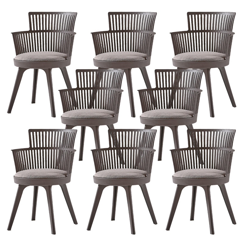 グラムプラスチックフレームダイニングアームチェア布張りファブリックアームチェア