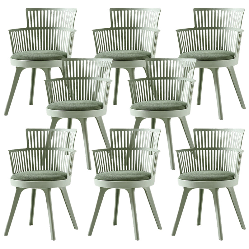 グラムプラスチックフレームダイニングアームチェア布張りファブリックアームチェア