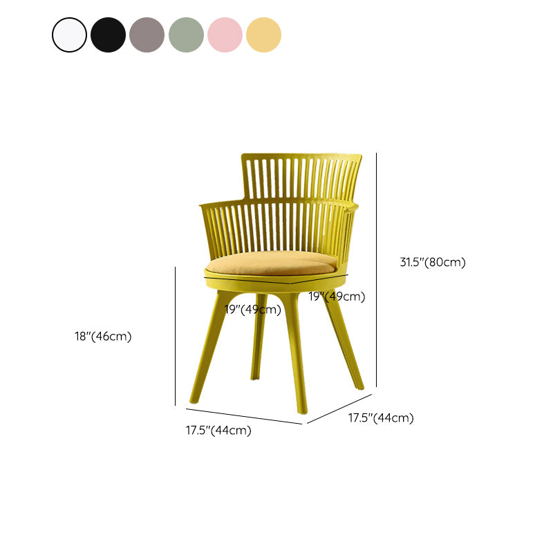 グラムプラスチックフレームダイニングアームチェア布張りファブリックアームチェア