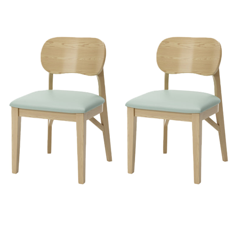 Wood Kitchen Dining Side Chair Upholstered Armless Dining Chairs Green 2 Piece Set Clearhalo 'Dining Chairs' 'Dining Tables & Seating' 'dining_chair' 'furn' 'furn_dining_chair' 'Furniture' 'Kitchen & Dining Furniture' 6357301
