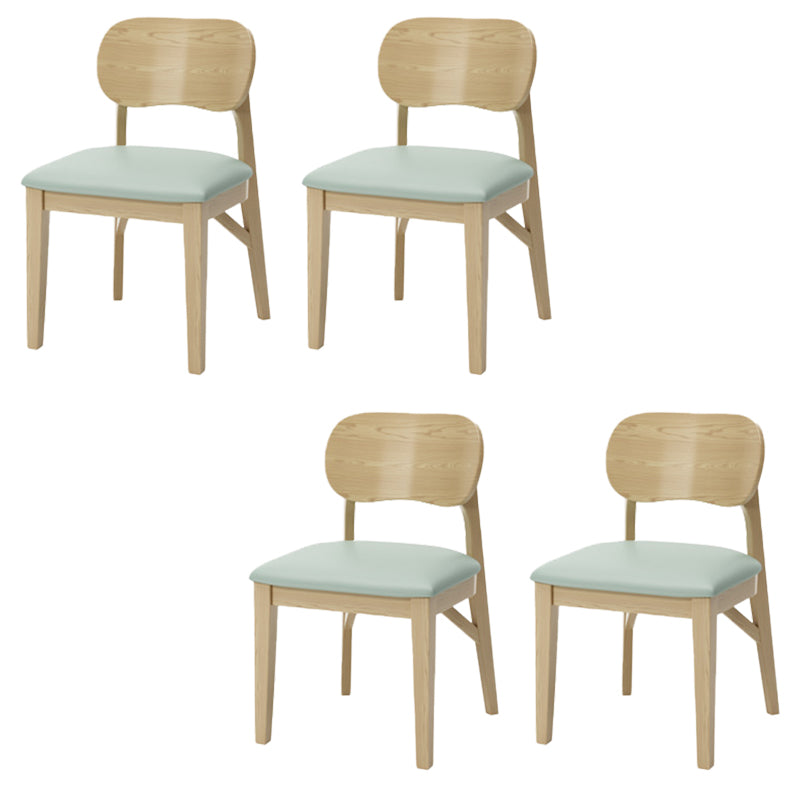 Wood Kitchen Dining Side Chair Upholstered Armless Dining Chairs Green 4 Piece Set Clearhalo 'Dining Chairs' 'Dining Tables & Seating' 'dining_chair' 'furn' 'furn_dining_chair' 'Furniture' 'Kitchen & Dining Furniture' 6357305