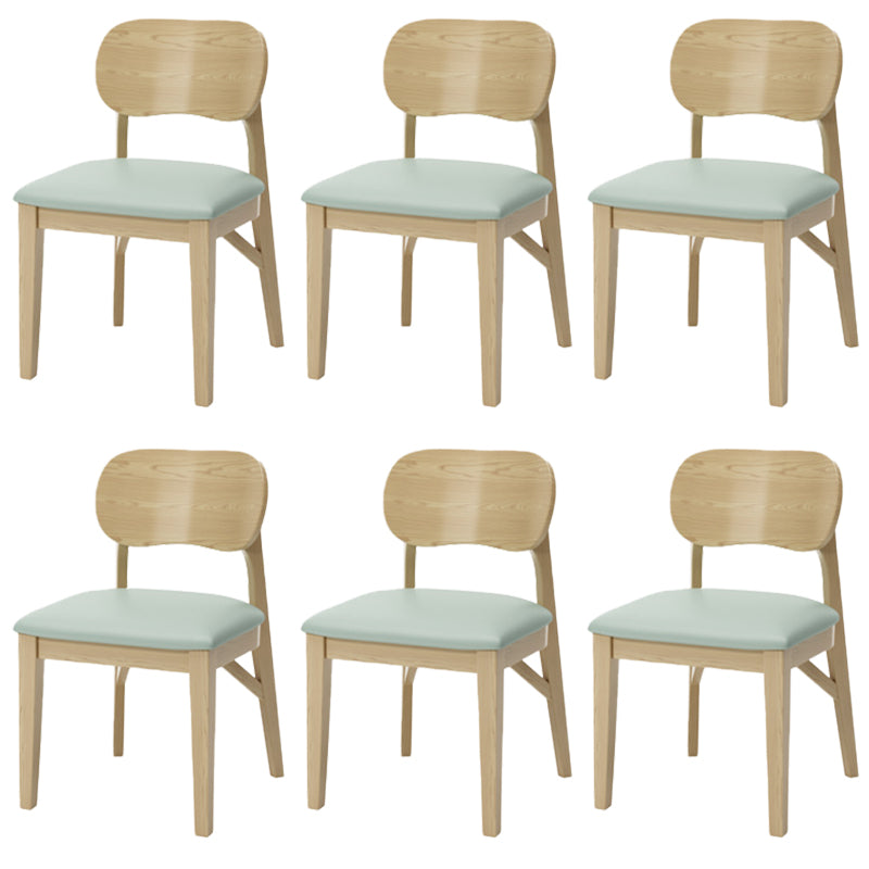 Wood Kitchen Dining Side Chair Upholstered Armless Dining Chairs Green 6 Piece Set Clearhalo 'Dining Chairs' 'Dining Tables & Seating' 'dining_chair' 'furn' 'furn_dining_chair' 'Furniture' 'Kitchen & Dining Furniture' 6357310