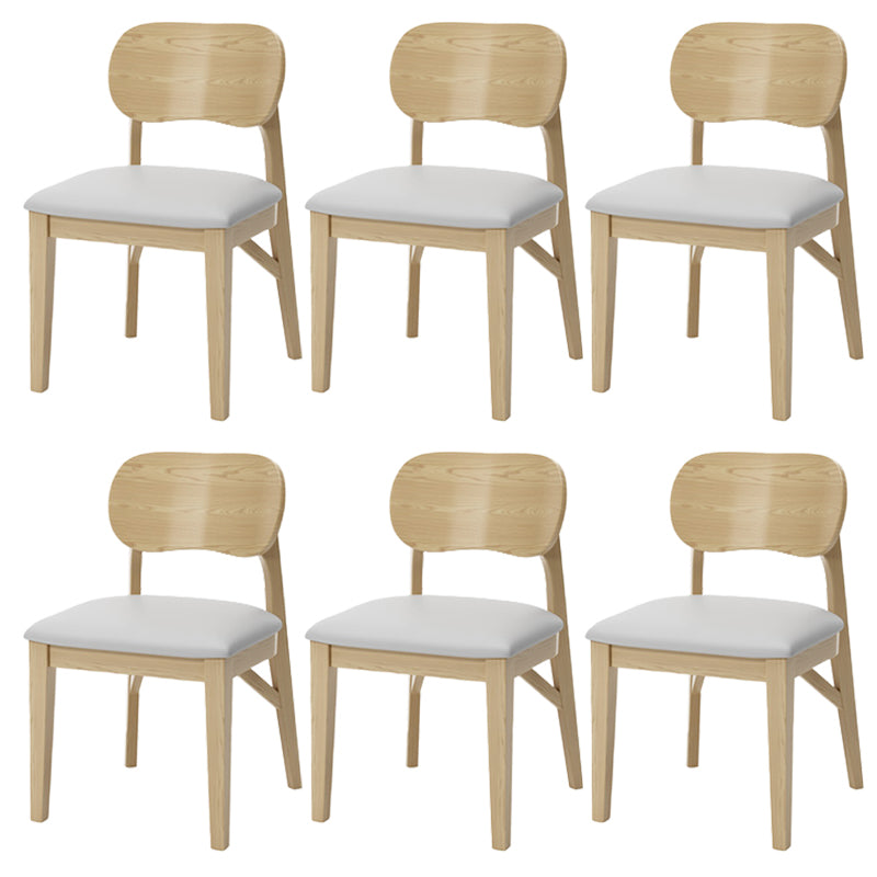 Wood Kitchen Dining Side Chair Upholstered Armless Dining Chairs Gray 6 Piece Set Clearhalo 'Dining Chairs' 'Dining Tables & Seating' 'dining_chair' 'furn' 'furn_dining_chair' 'Furniture' 'Kitchen & Dining Furniture' 6357311