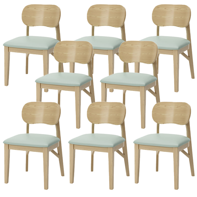 Wood Kitchen Dining Side Chair Upholstered Armless Dining Chairs Green 8 Piece Set Clearhalo 'Dining Chairs' 'Dining Tables & Seating' 'dining_chair' 'furn' 'furn_dining_chair' 'Furniture' 'Kitchen & Dining Furniture' 6357313