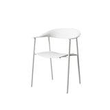 Modern Indoor-Outdoor Dining Arm Chair Plastic Arm Chair with Metal Legs