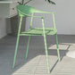 Modern Indoor-Outdoor Dining Arm Chair Plastic Arm Chair with Metal Legs