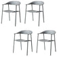 Modern Indoor-Outdoor Dining Arm Chair Plastic Arm Chair with Metal Legs
