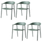 Modern Indoor-Outdoor Dining Arm Chair Plastic Arm Chair with Metal Legs