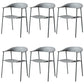 Modern Indoor-Outdoor Dining Arm Chair Plastic Arm Chair with Metal Legs