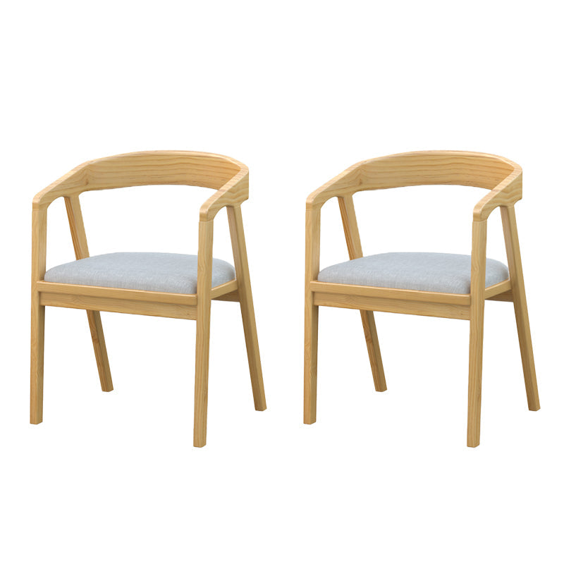 Contemporary Solid Wood Dining Chair Upholstered Fabric Dining Arm Chair 2 Piece Set Clearhalo 'Dining Chairs' 'Dining Tables & Seating' 'dining_chair' 'furn' 'furn_dining_chair' 'Furniture' 'Kitchen & Dining Furniture' 6357427