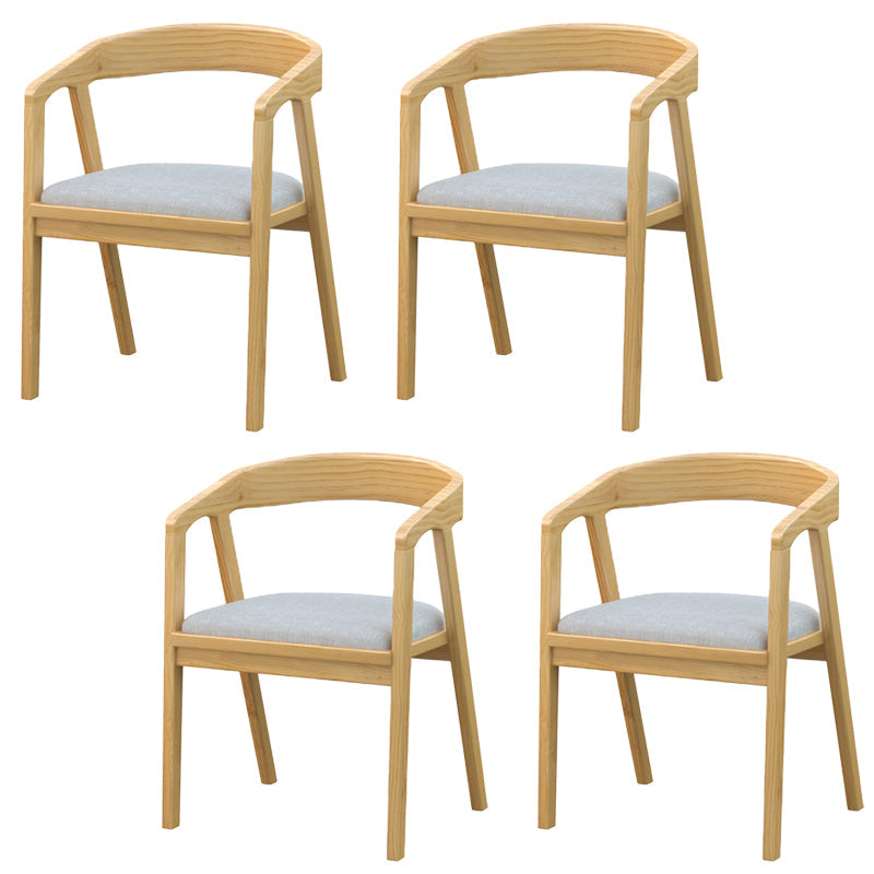 Contemporary Solid Wood Dining Chair Upholstered Fabric Dining Arm Chair 4 Piece Set Clearhalo 'Dining Chairs' 'Dining Tables & Seating' 'dining_chair' 'furn' 'furn_dining_chair' 'Furniture' 'Kitchen & Dining Furniture' 6357429