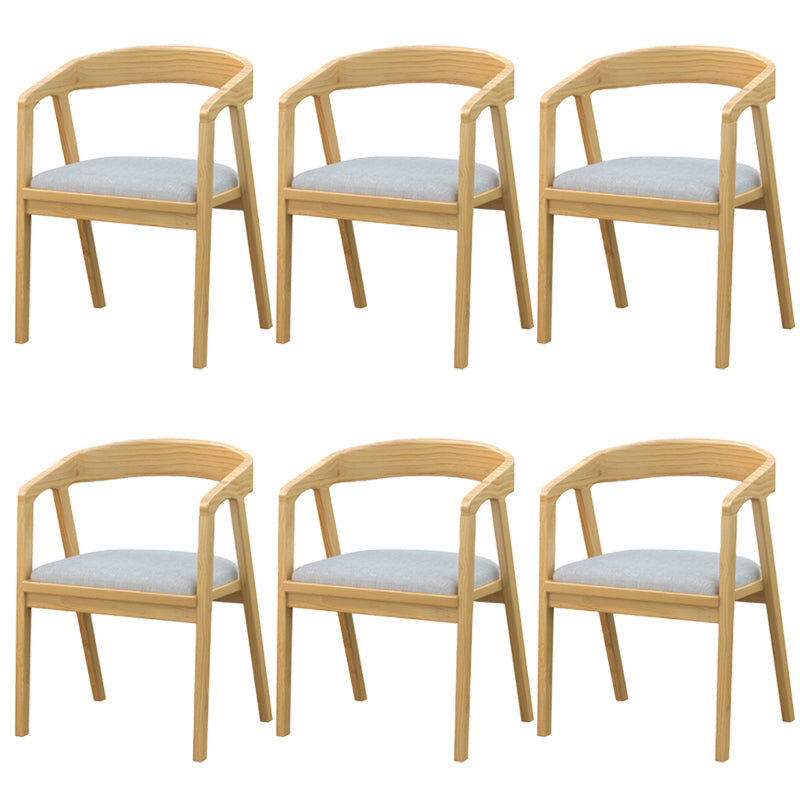 Contemporary Solid Wood Dining Chair Upholstered Fabric Dining Arm Chair 6 Piece Set Clearhalo 'Dining Chairs' 'Dining Tables & Seating' 'dining_chair' 'furn' 'furn_dining_chair' 'Furniture' 'Kitchen & Dining Furniture' 6357431
