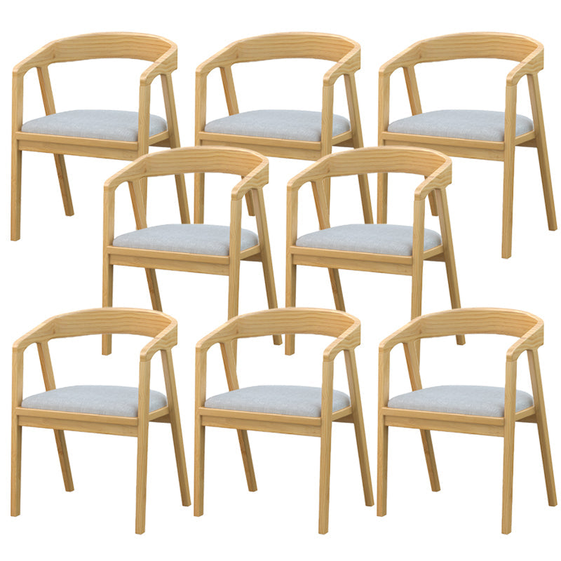 Contemporary Solid Wood Dining Chair Upholstered Fabric Dining Arm Chair 8 Piece Set Clearhalo 'Dining Chairs' 'Dining Tables & Seating' 'dining_chair' 'furn' 'furn_dining_chair' 'Furniture' 'Kitchen & Dining Furniture' 6357433