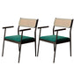 Contemporary Metal Frame Dining Armchair Upholstered Velvet Arm Chair for Home Black 2 Piece Set Clearhalo 'Dining Chairs' 'Dining Tables & Seating' 'dining_chair' 'furn' 'furn_dining_chair' 'Furniture' 'Kitchen & Dining Furniture' 6357442