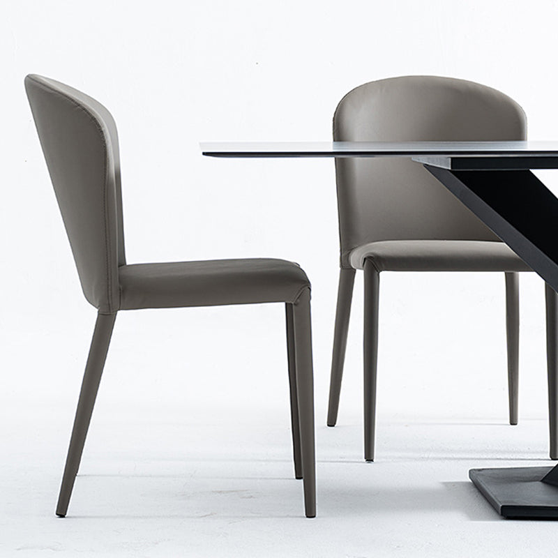 Faux Leather Kitchen Dining Armless Chair Upholstered Dining Chair Clearhalo 'Dining Chairs' 'Dining Tables & Seating' 'dining_chair' 'furn' 'furn_dining_chair' 'Furniture' 'Kitchen & Dining Furniture' 6357459